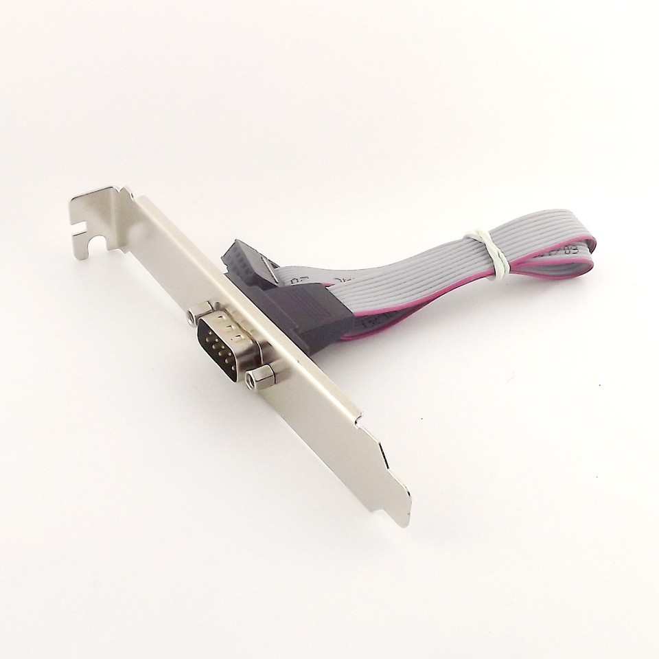 1x Motherboard DB9 RS232 Com Port Serial to IDC 10pin Connector Cable Bracket