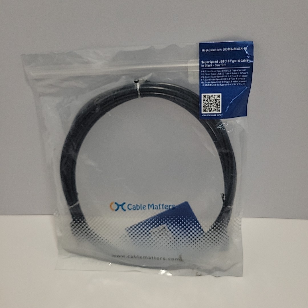 CABLE MATTERS - SUPERSPEED USB 3.0 TYPE A 10 FT (BLACK) (NEW) Cable 3M