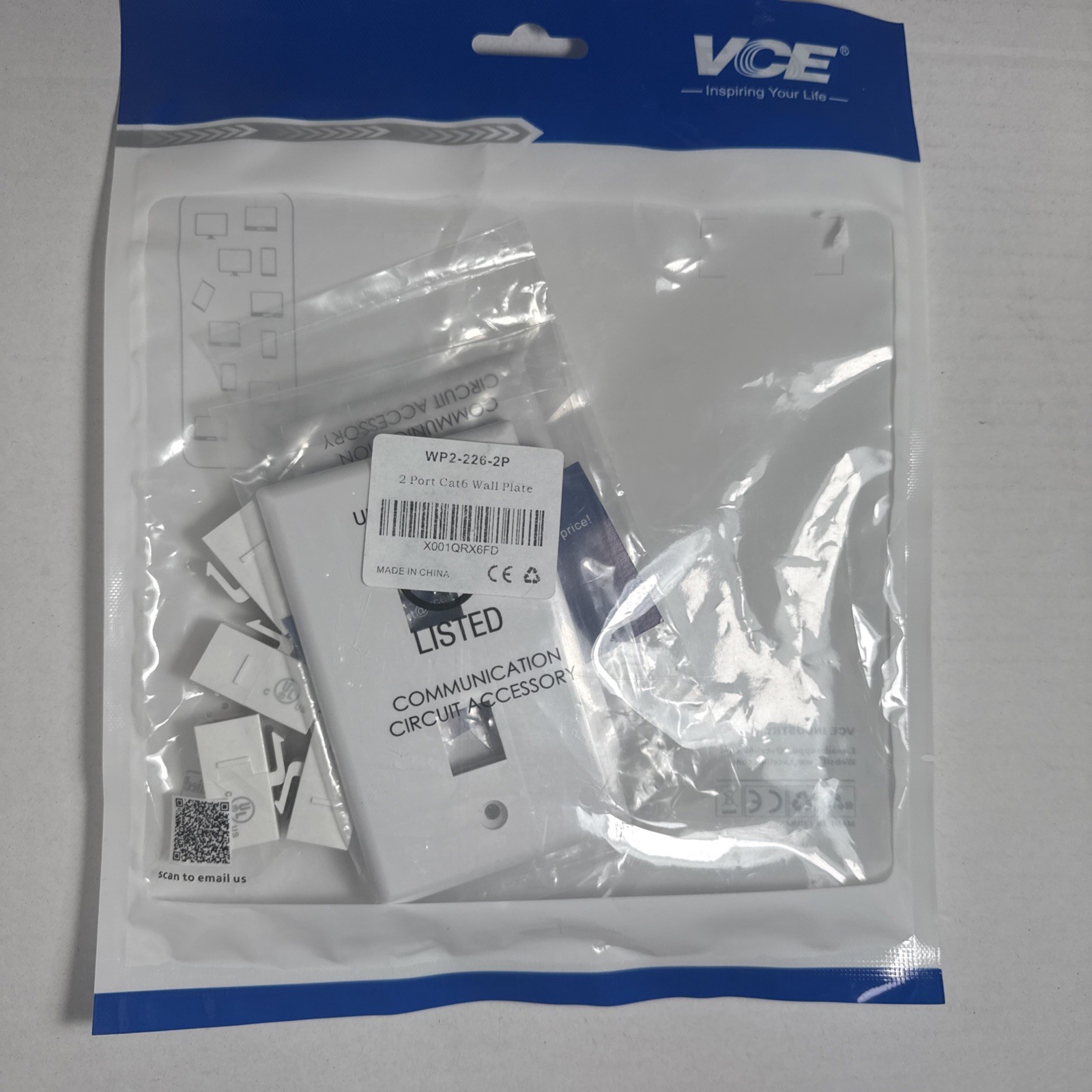 VCE Two 2port cat6 wall plate WP2-226-2P