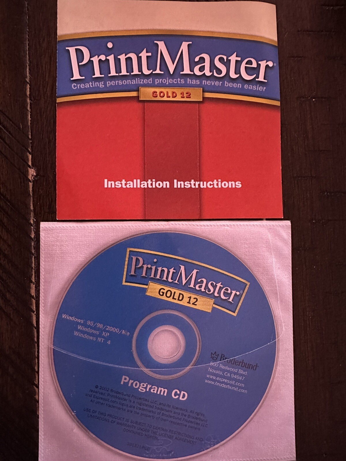 Broderbund PrintMaster Gold 12 WINDOWS 95 98 2000 XP NT 4