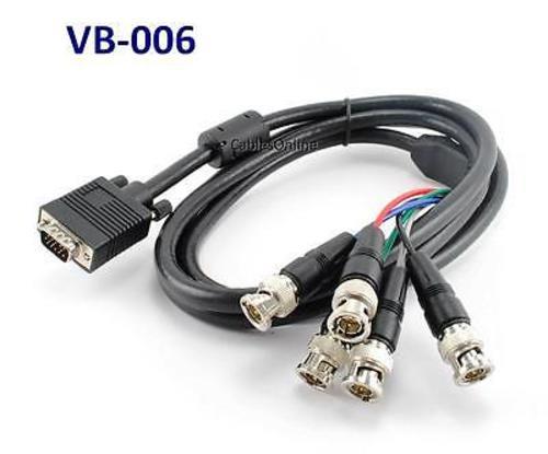 6ft SVGA HD15 to 5-BNC M/M Triple-Shielded Monitor Cable w/ Ferrite Core, VB-006