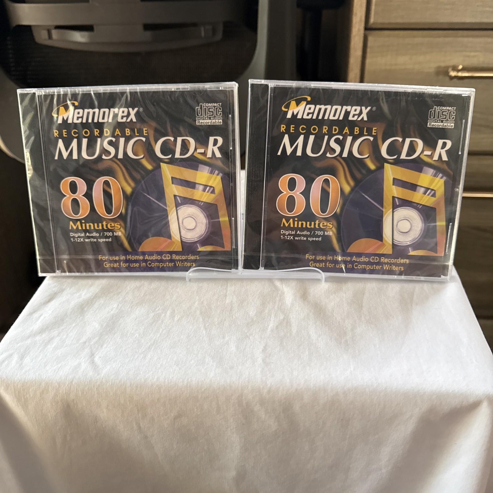 Two (2) Brand New Sealed, Memorex Music CD-R , 700 mb. 80 Min. 1-12x Write Speed