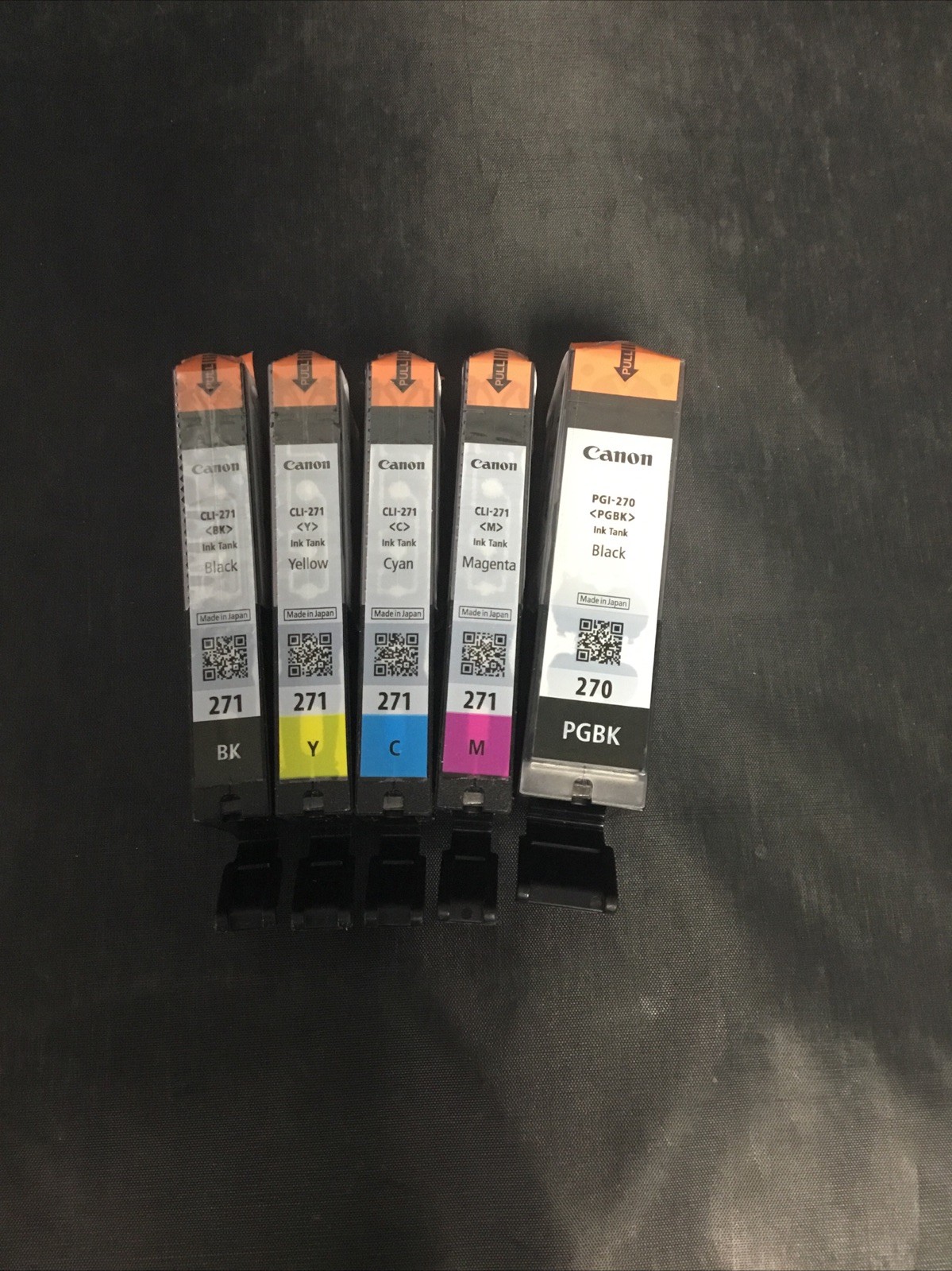 Authentic Canon PGI-270 Black & CLI-271 Color 5 Pack Ink Cartridges