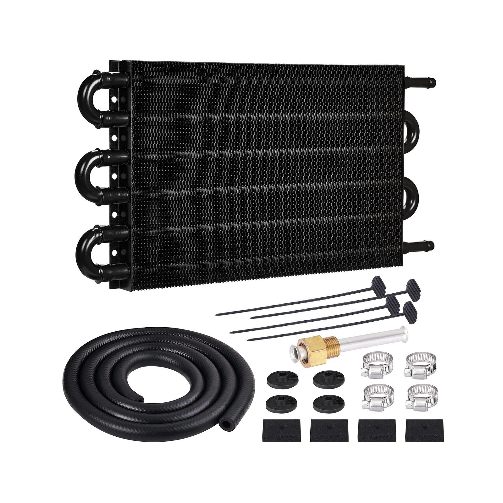 Trans Oil Cooler 5/16"-6 Pass Tube&Fin Kit Universal Aluminium