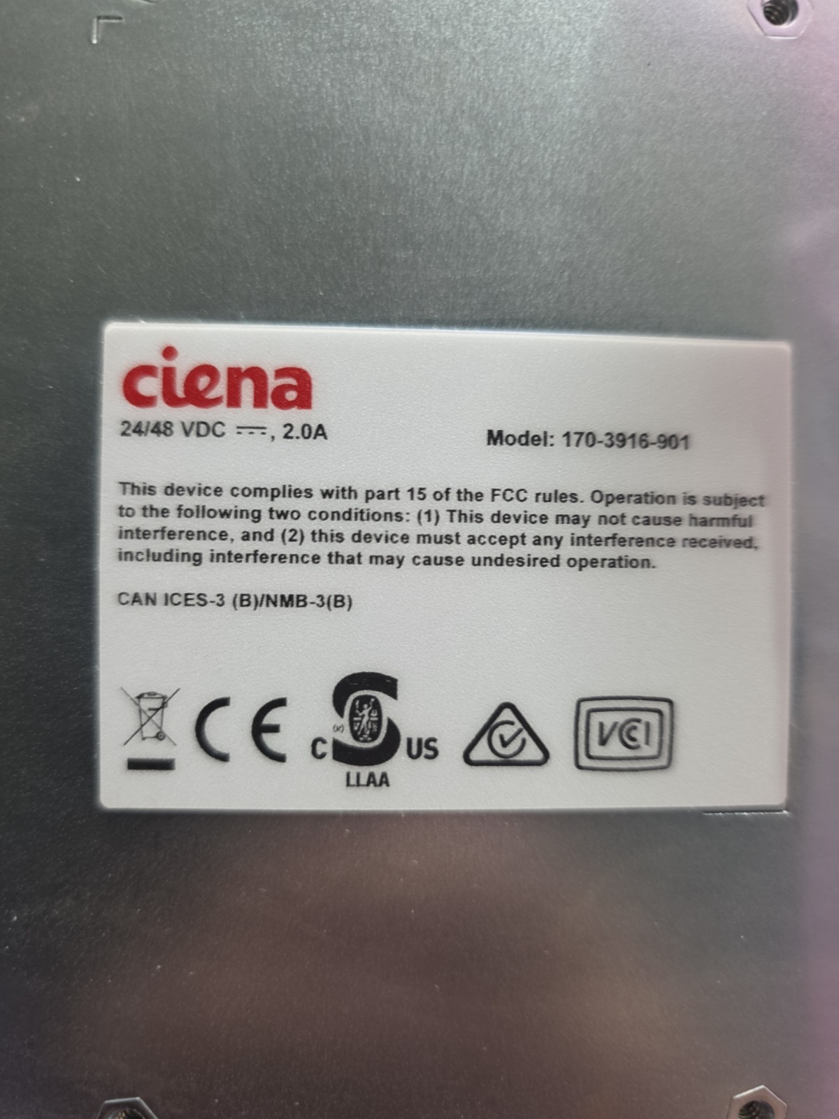 Ciena 3916 Service Switch   170-3916-902 (BG-SD)