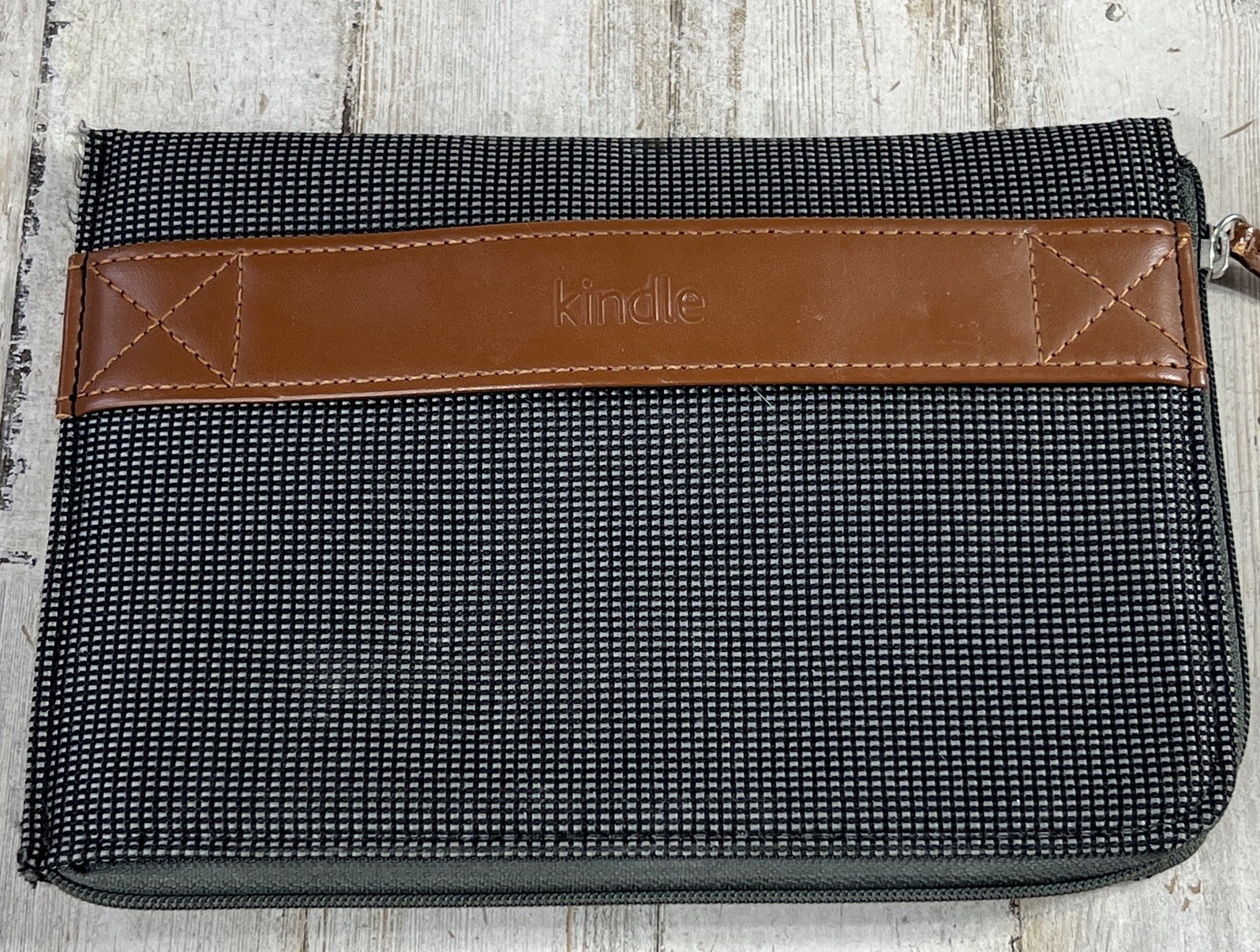 Vintage Kindle case carrier Original sleeve gray and brown 8" pouch tablet