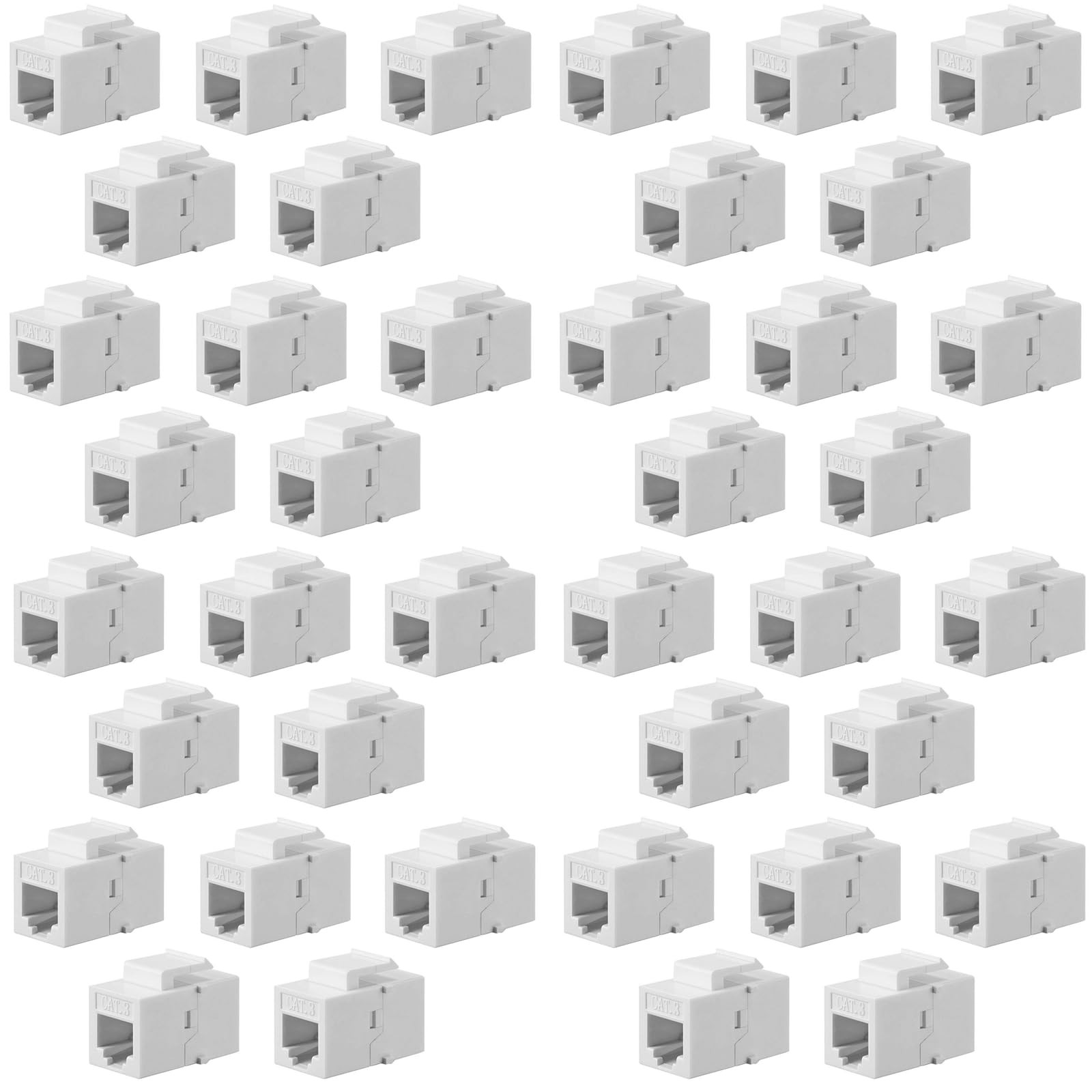 40 PCS Cat3 Telephone Jack Phone Line Connector Coupler Female White Plastic
