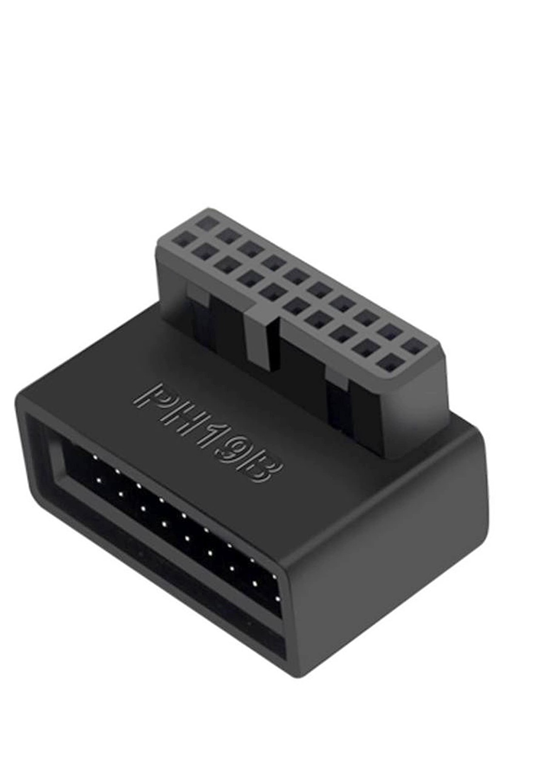 SHANFEILU USB 3.0 90 Degree Motherboard Adapter 19/20 Pin Male to Female Black