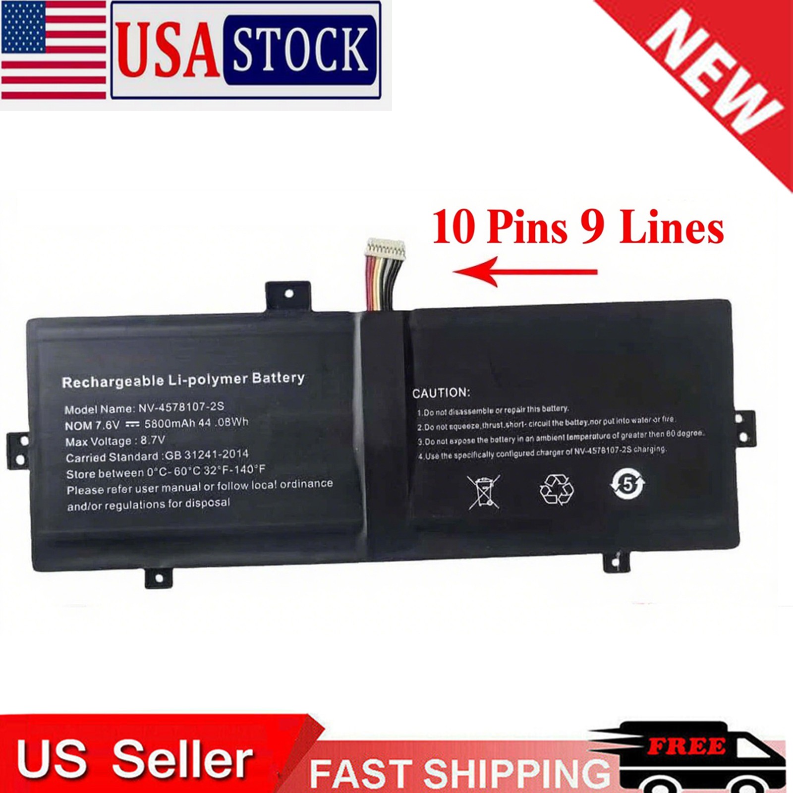 New NV-4575107-2S NV-3379107-2S NV-4578107-2S laptop battery for IOTA FLO/64GB