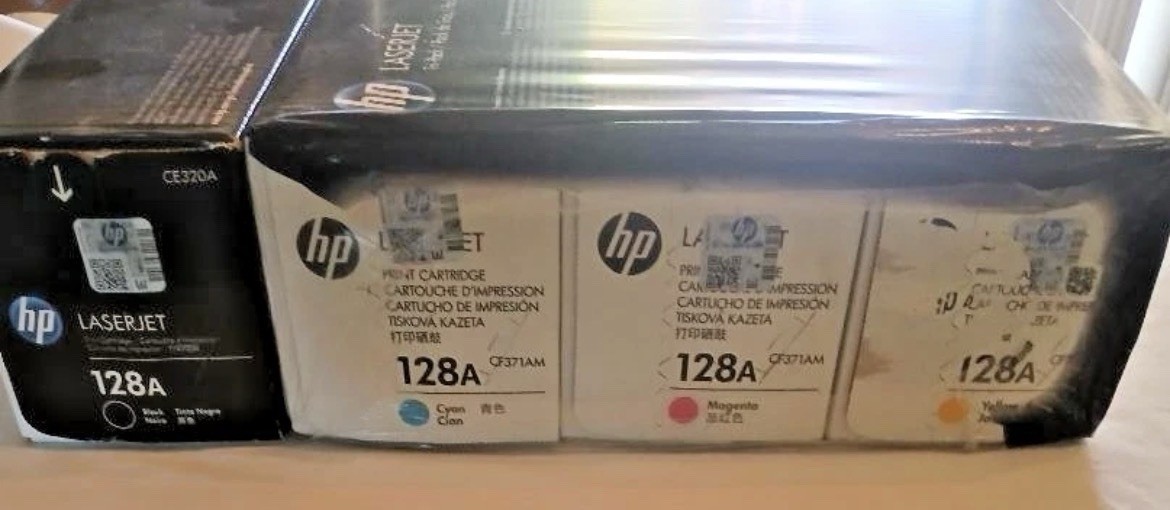 4-Pack New Sealed Genuine HP 128A Black / Cyan / Yellow / Magenta Toner Set OEM