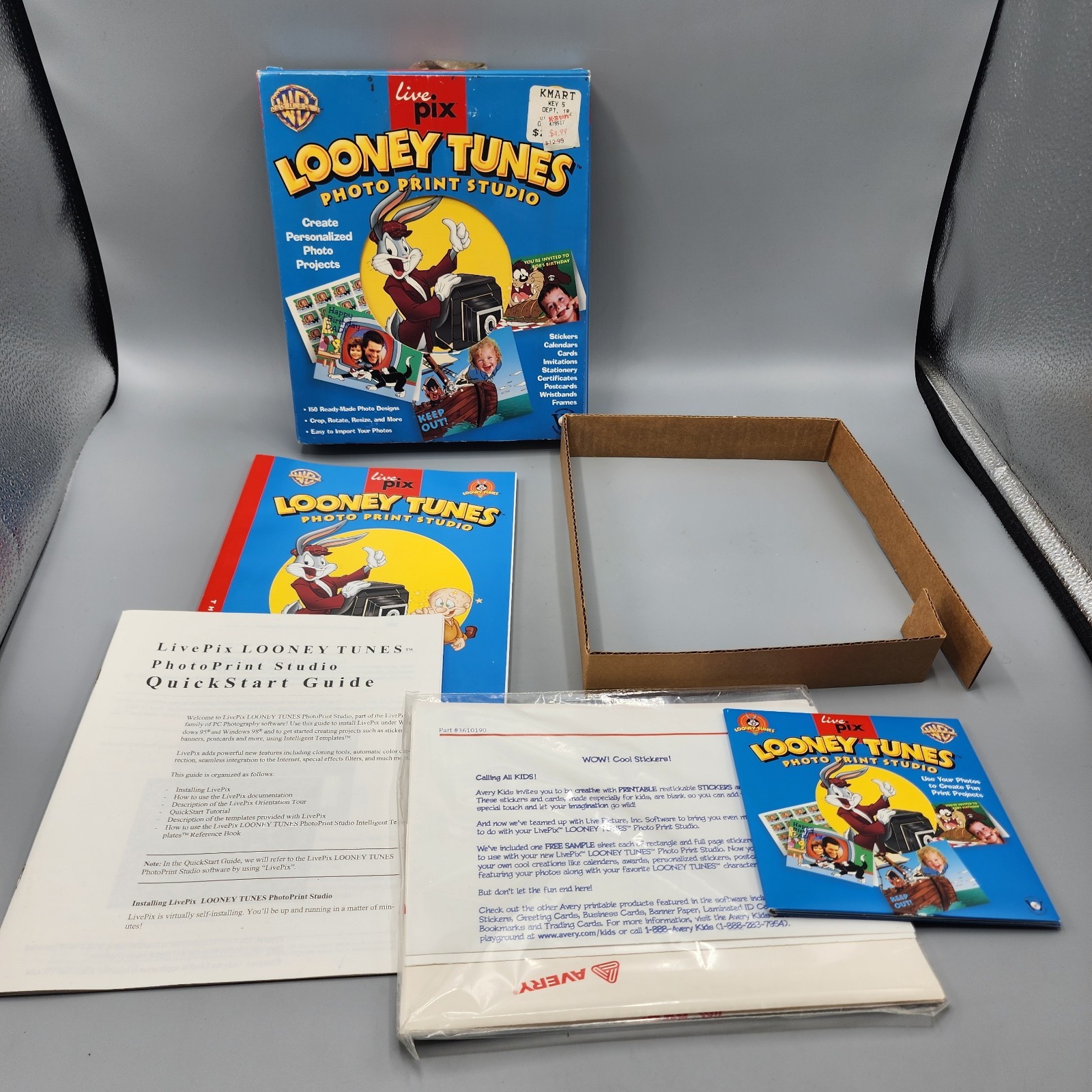 VTG Looney Tunes Photo Print Studio (PC Computer, 1998) Warner Bros Complete