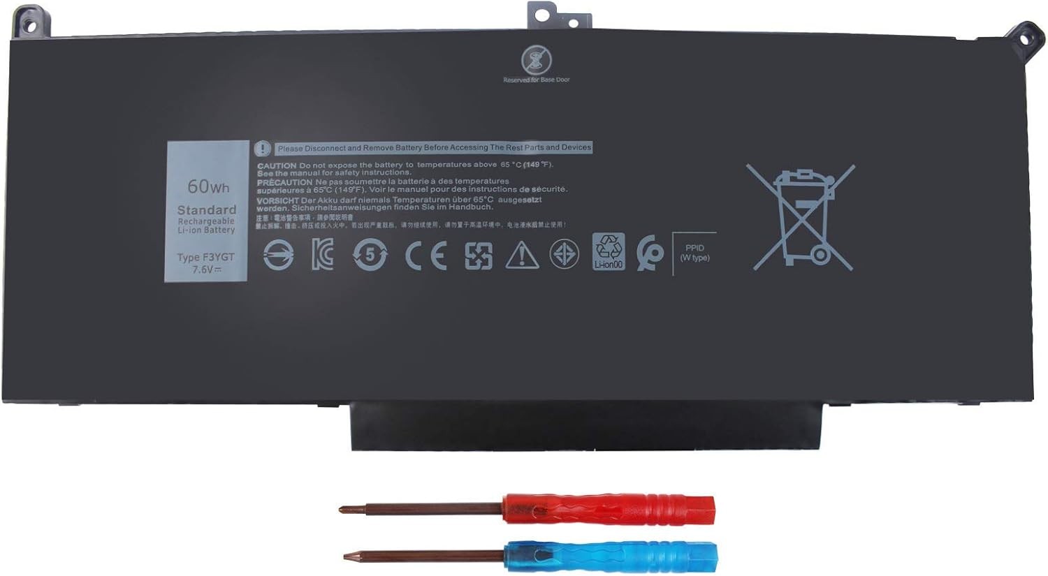 60Wh F3YGT Laptop Battery Replacement Dell Latitude 7480 7490 Battery 2X39G