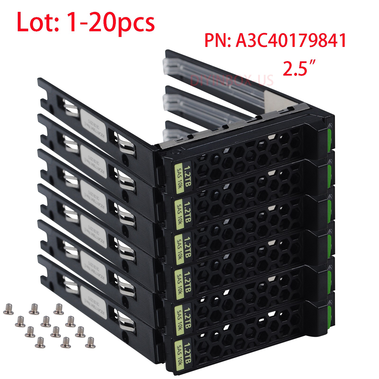 Lot Fujitsu A3C40179841- SAS 2.5" HDD/SSD Tray - for Primergy M2/M3/M4/M5/M6/M7