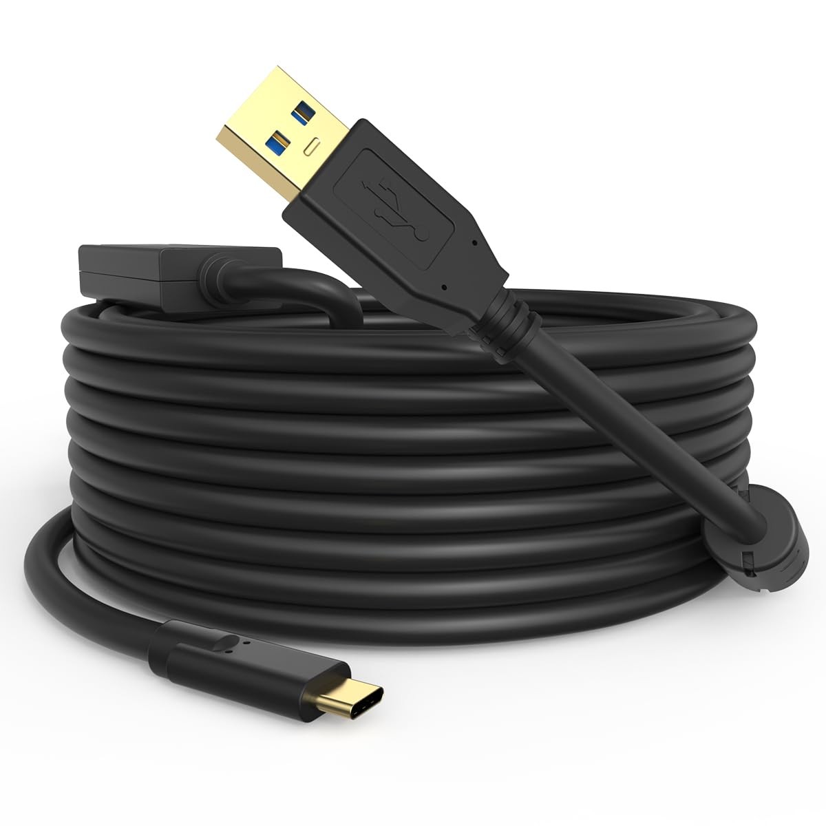 32ft USB-A to USB-C High-Speed Data Transfer Cable with Dual 32.8ft, Black