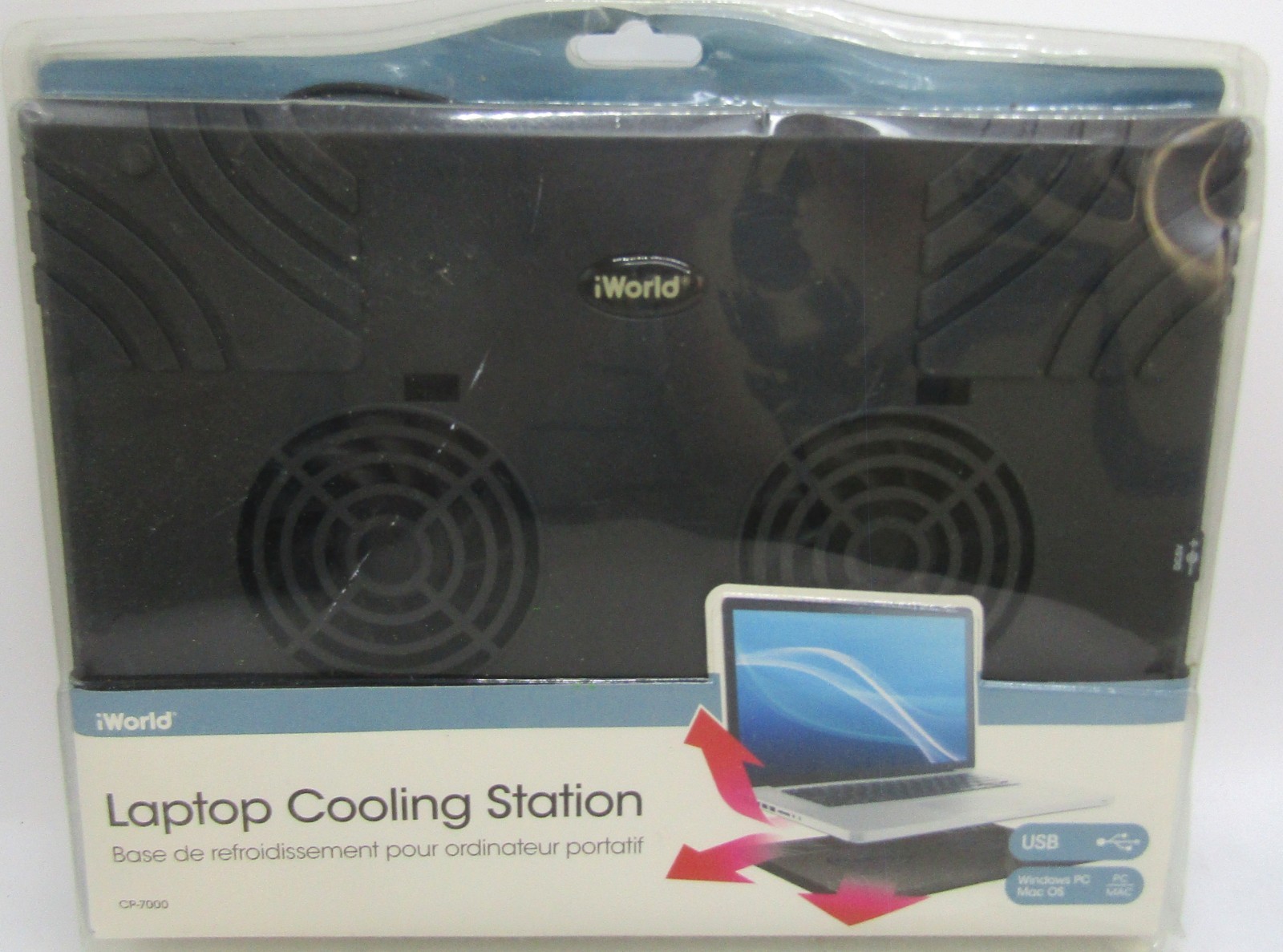 NEW IWorld Laptop Cooling Station CP-7000 USB Powered Cooler NIB