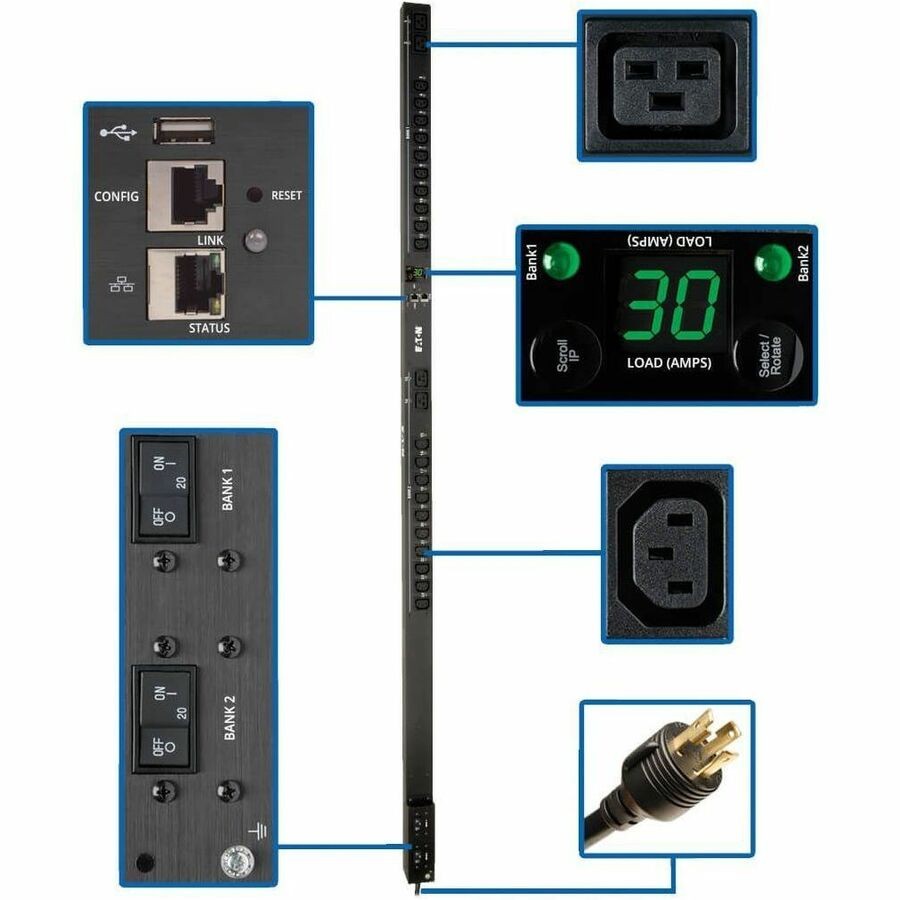 Tripp Lite by Eaton PDU 5.5kW Single-Phase Switched PDU - LX Interface 208/230V