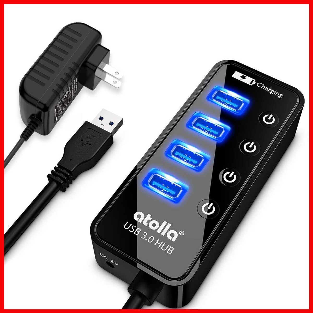 Atolla 4-Port USB 3.0 Hub CH-204U3-K 5V/3A Adapter
