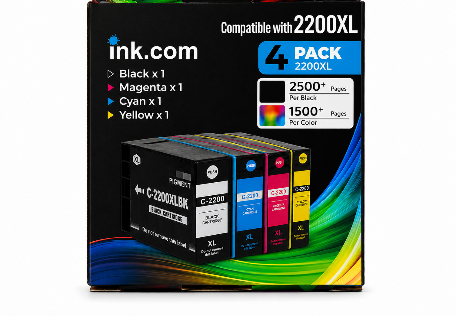Ink .com 2200XL PGI-2200XL Compatible Ink Cartridges 4 Pack High Yield for Canon