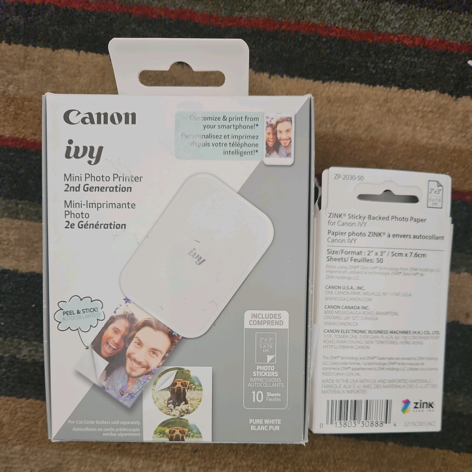 Canon IVY2 Pink Mini Photo Printer Bundle With 50 Sheets