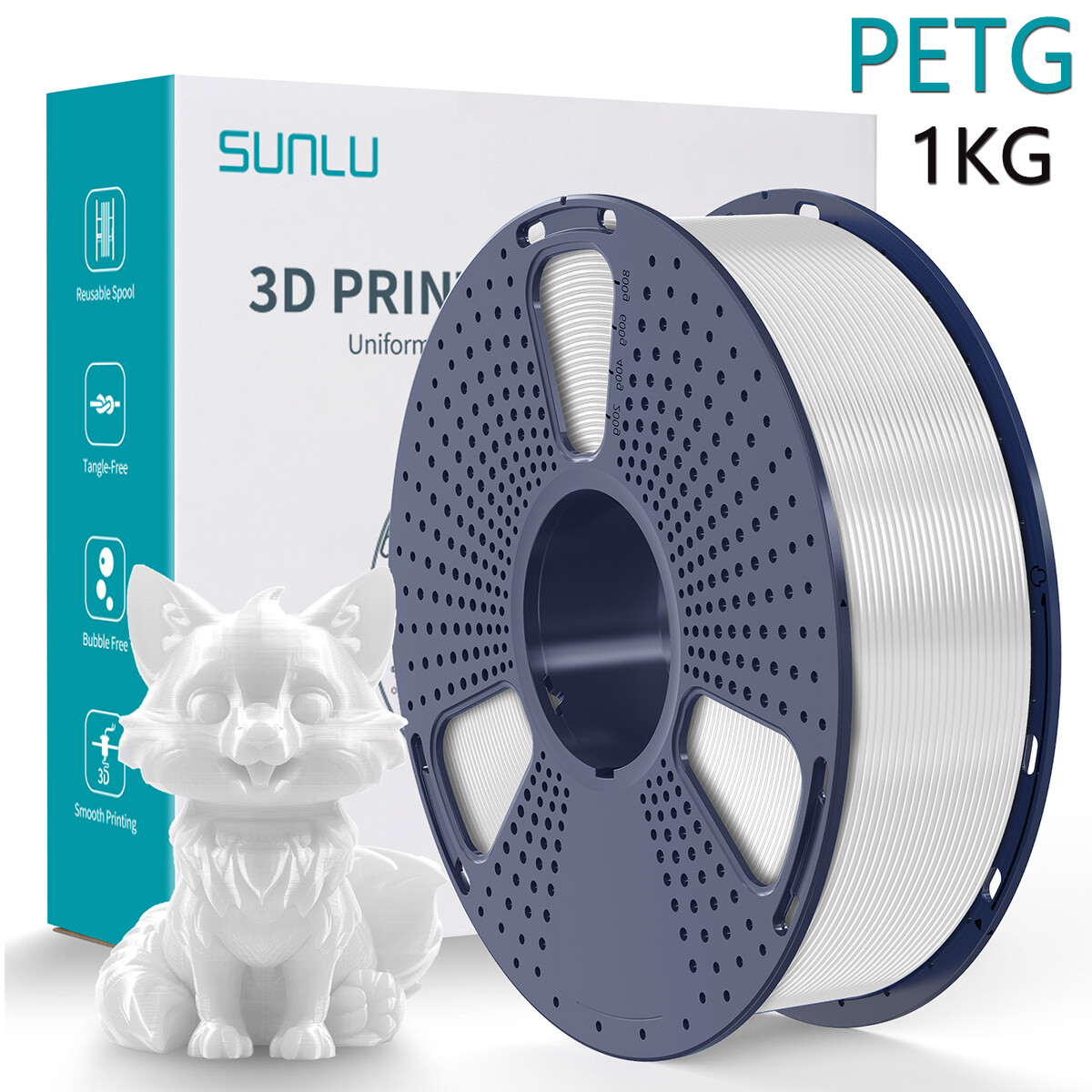 (BUY 6 GET 4 FREE,Add 10) SUNLU 1KG PETG 3D Printer Filament 1.75mm PETG 2.2LBS