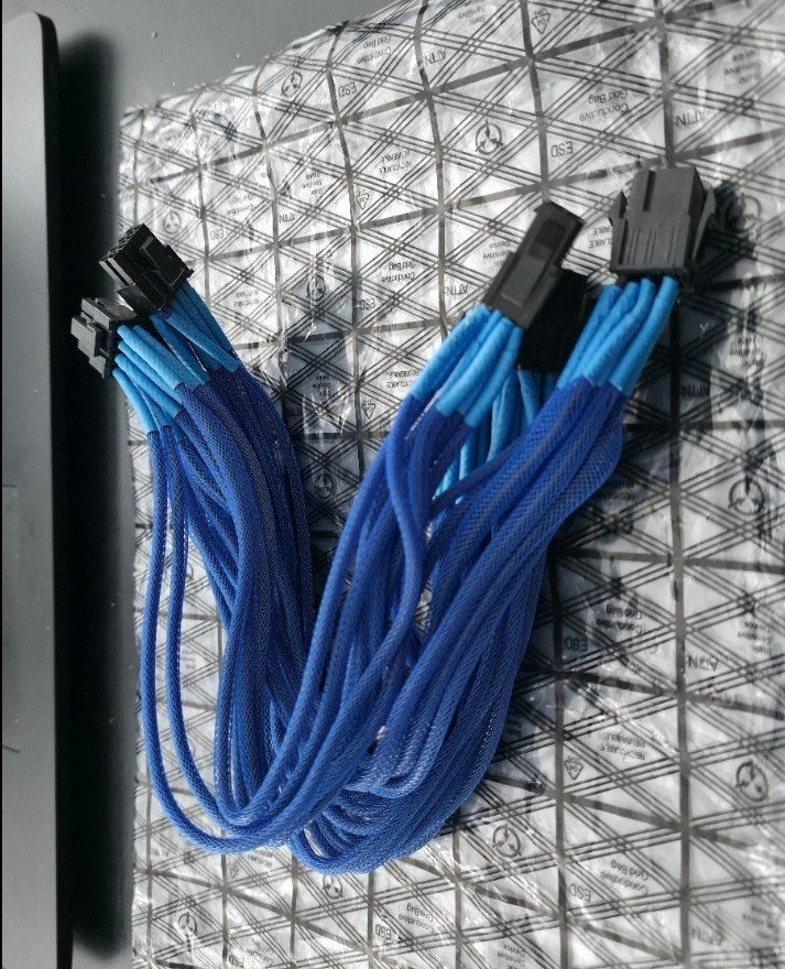 Lof of 4 gpu extender power cord 6 pin to 8 pin pcie, custom blue