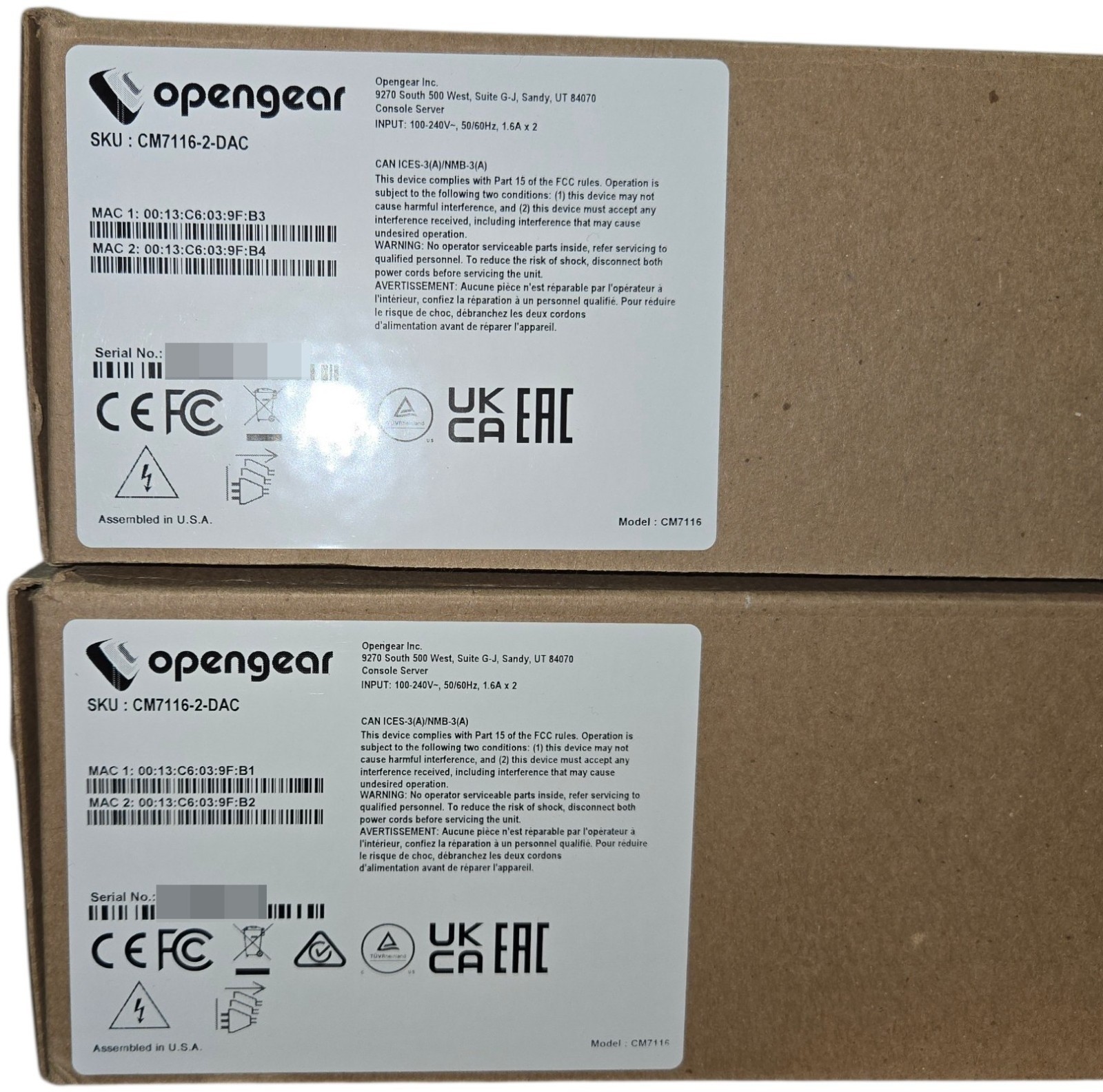 NEW Opengear CM7116-2-DAC 16-Port Serial Port Console Server with 2x PS