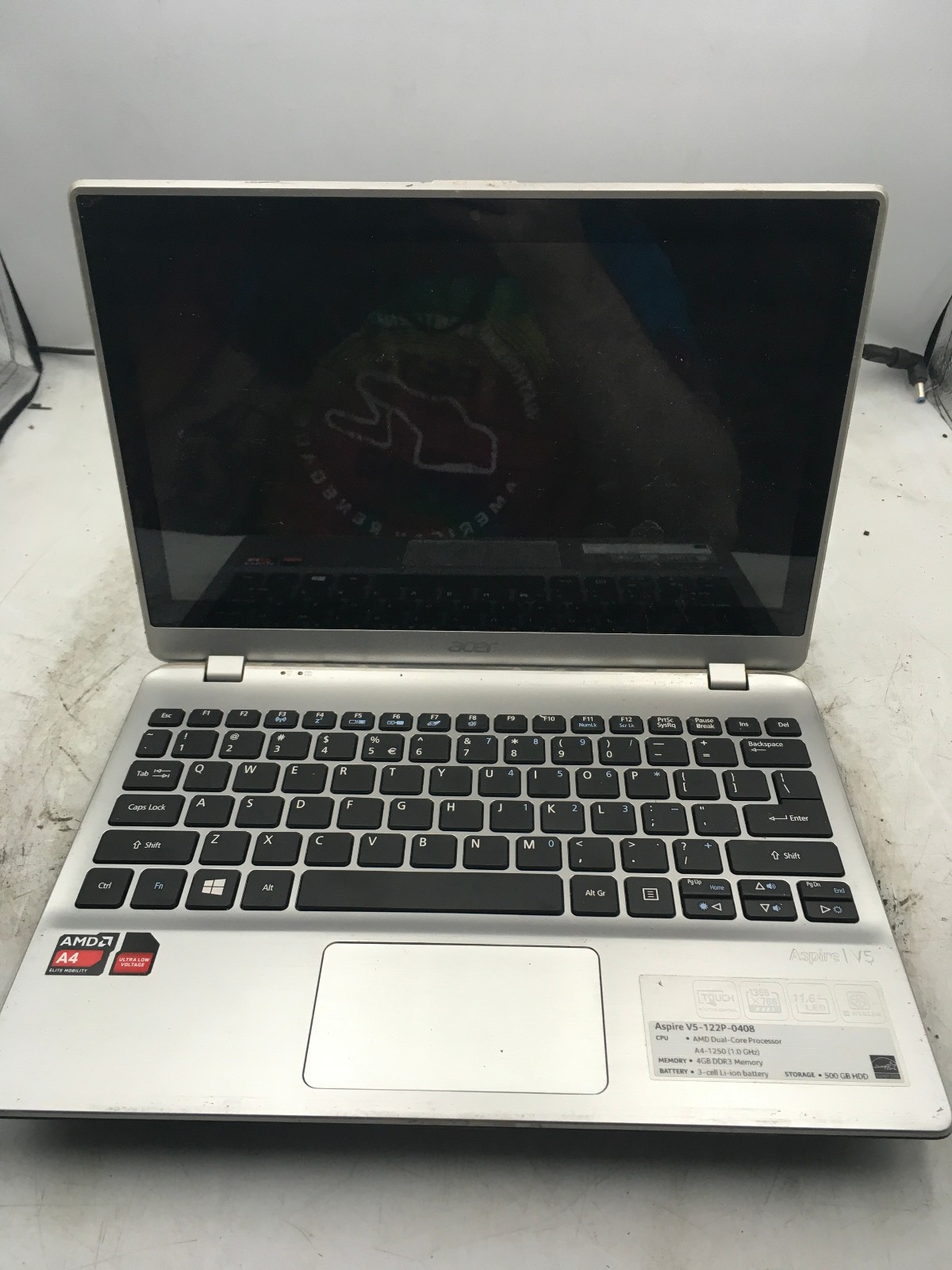 ACER ASPIRE V5 122P 0408 - FOR PARTS/NO POWER - AMD A4 1250 - 4GB RAM - READ -BB