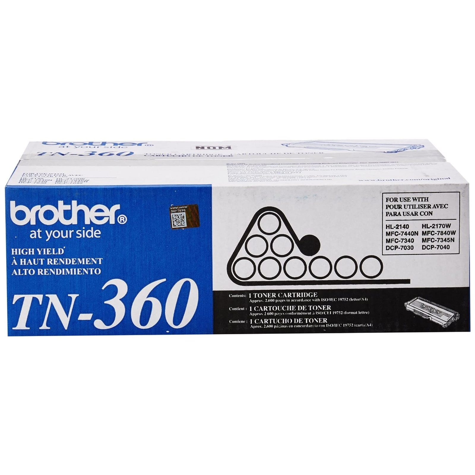 Brother TN360 High Yield Black Laser Printer Toner Cartridge 2600 Pages