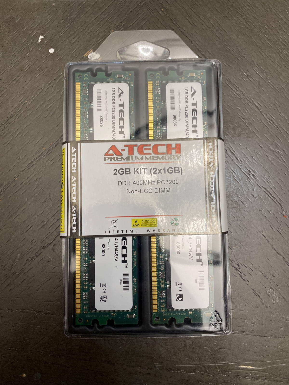 A-Tech 2GB 2 x 1GB PC2-6400 Desktop DDR2 800 MHz DIMm NEW/SEALED