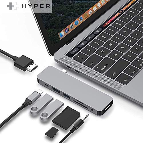 HyperDrive USB-C Hub Adapter, Sanho Solo 7-in-1 Type C Dongle for MacBook Pro,
