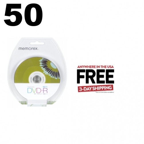 50 Memorex 16X DVD-R 4.7GB Tranquility Random Design **1-3 DAYS