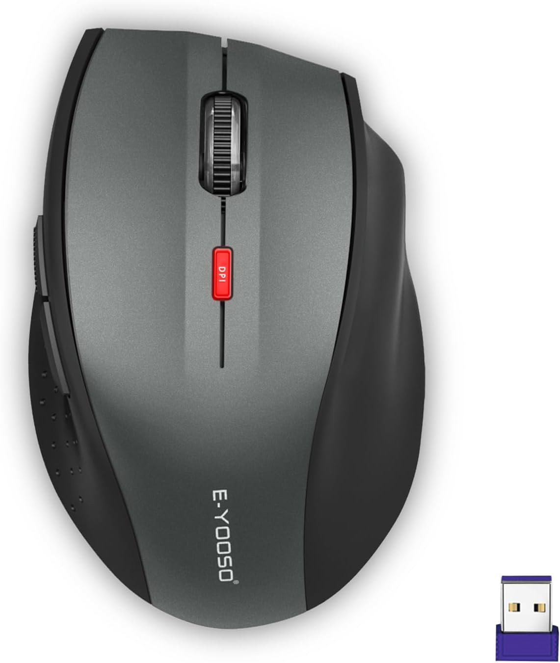 E-YOOSO Wireless Mouse for Laptop, Silent Portable Computer Mouse with 6 Buttons
