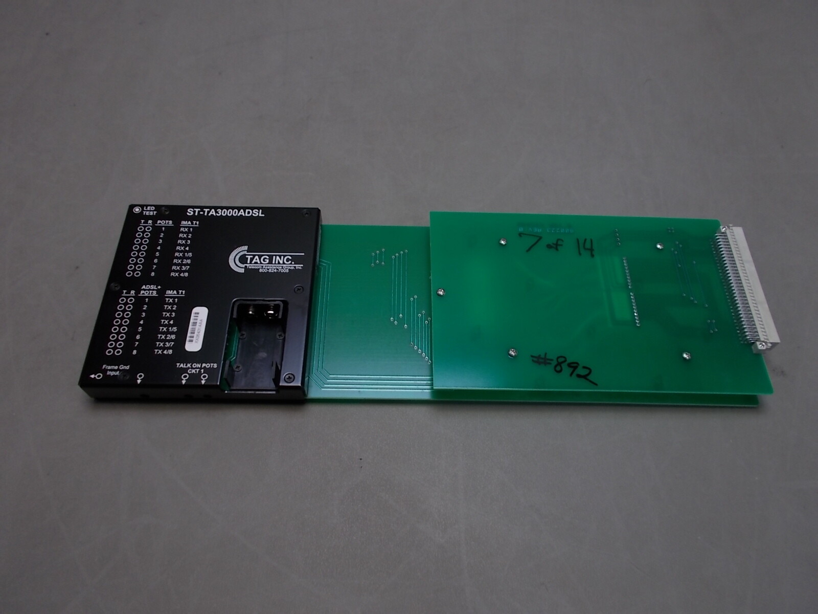 Tag Inc. ST-TA3000ADSL Adtran Total Access 3000 ADSL Streaker Card w/ LED's