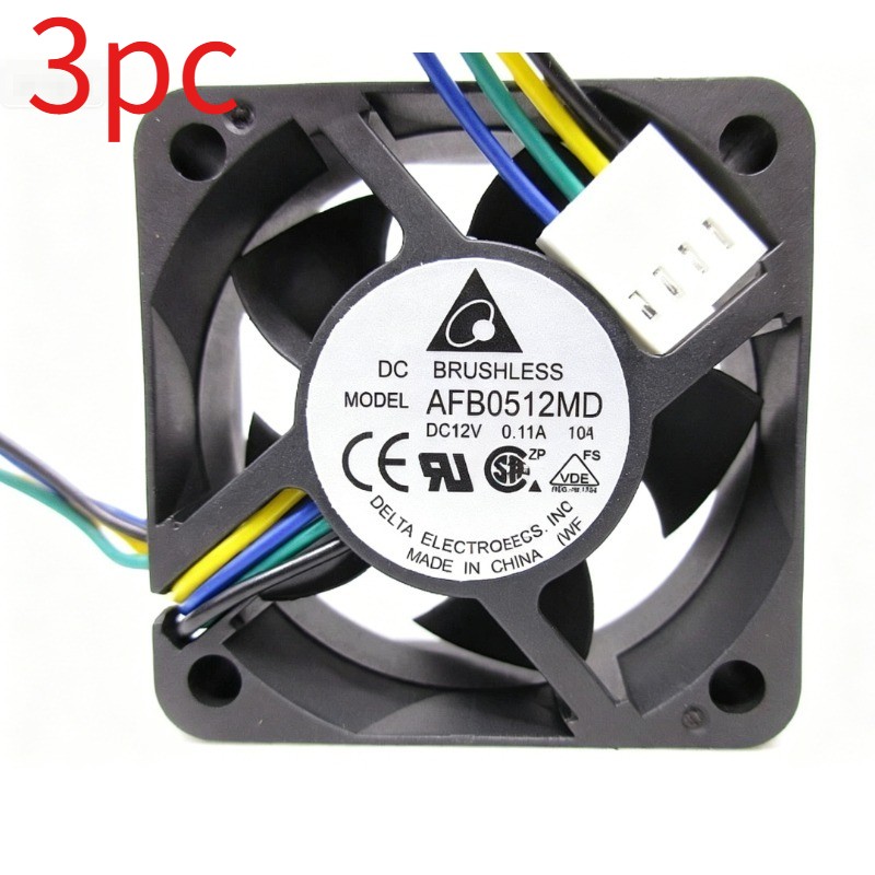 3pc Delta AFB0512MD 5020 5CM 12V 4-wire PWM silent fan