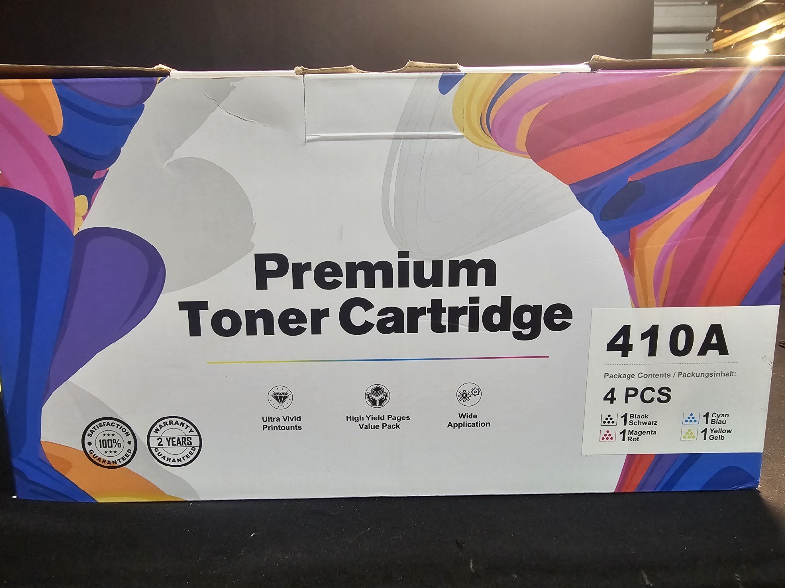 4 Pc 410A Premium Toner Cartridges For Printer Black Magenta Cyan Yellow New