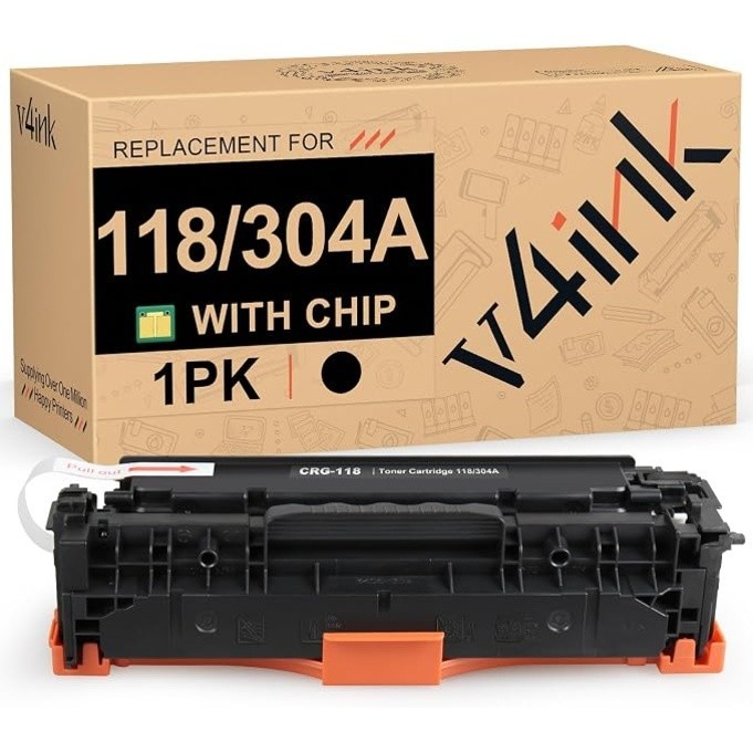 v4ink 118 Black Toner Cartridge Canon 118 CRG118 HP 304A MF726Cdw CP2025N