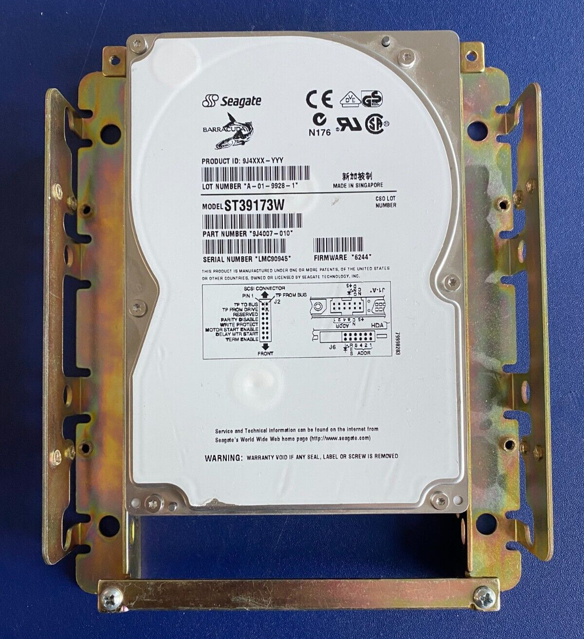 Seagate Barracuda 9LP 9.1 GB,Internal,7200 RPM,3.5" ST39173W Hard Drive SEE PICS