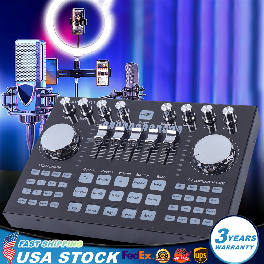 Digital Audio Mixer Network Live Sound Card K1 Audio Mixing Console for PC Phone