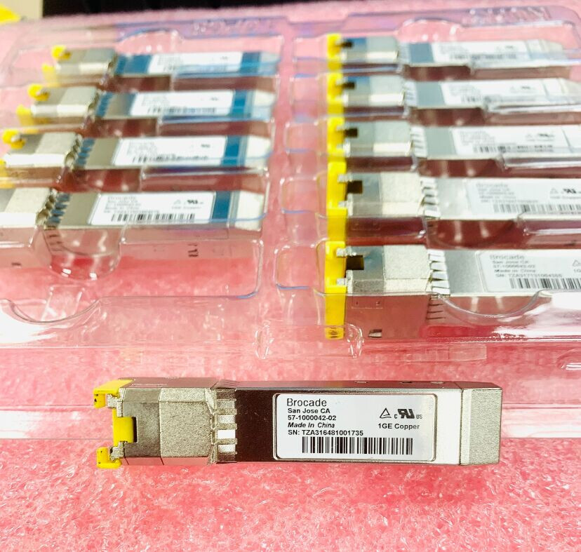 Lot of 5 Brocade 57-1000042-01 02 1GE Copper Gigabit RJ-45 SFP TRANSCEIVER