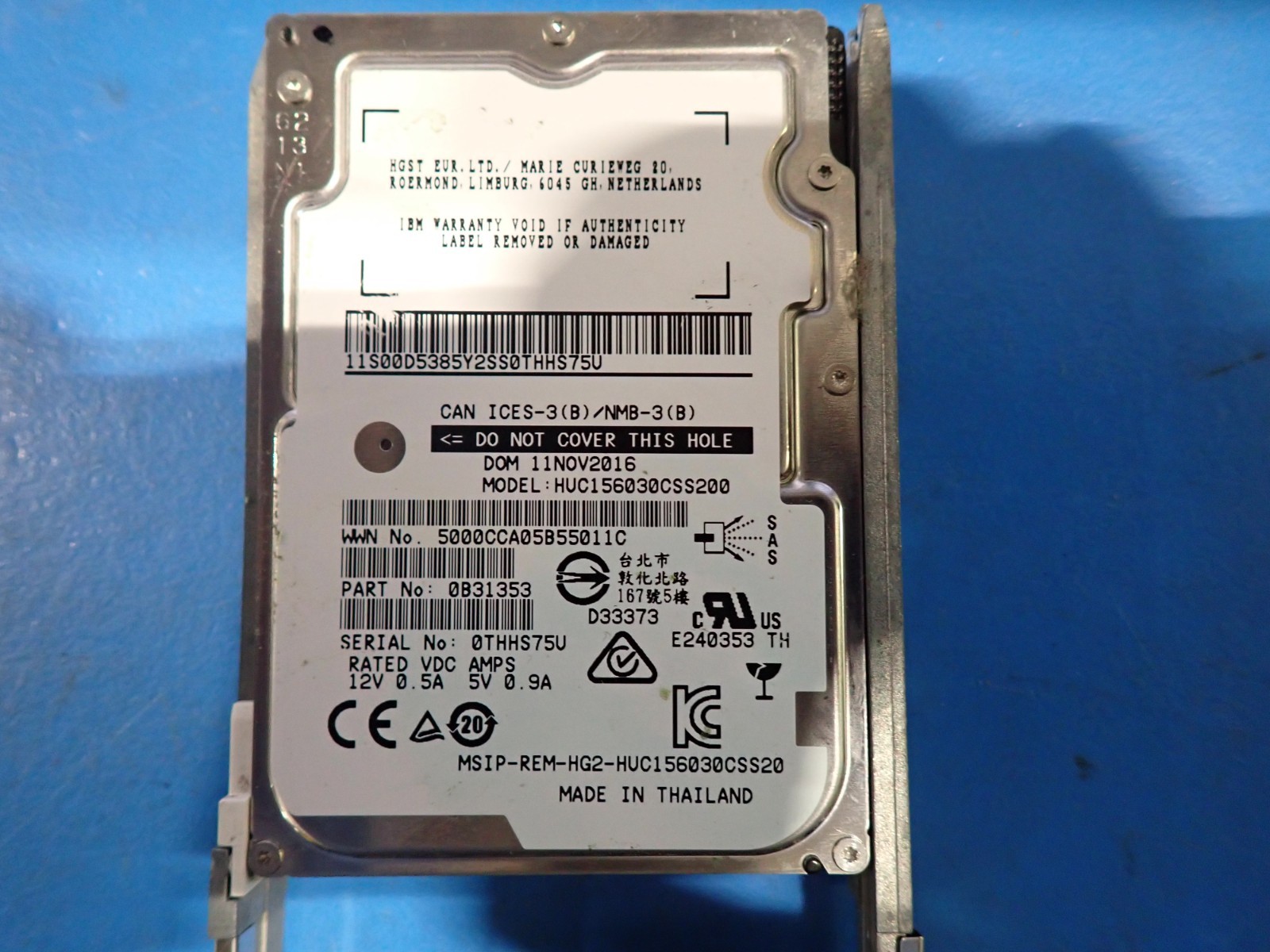 IBM 00D5385 139gb, 15K, 6Gb, 2.5". SAS HDD Internal Hard Disk Drives