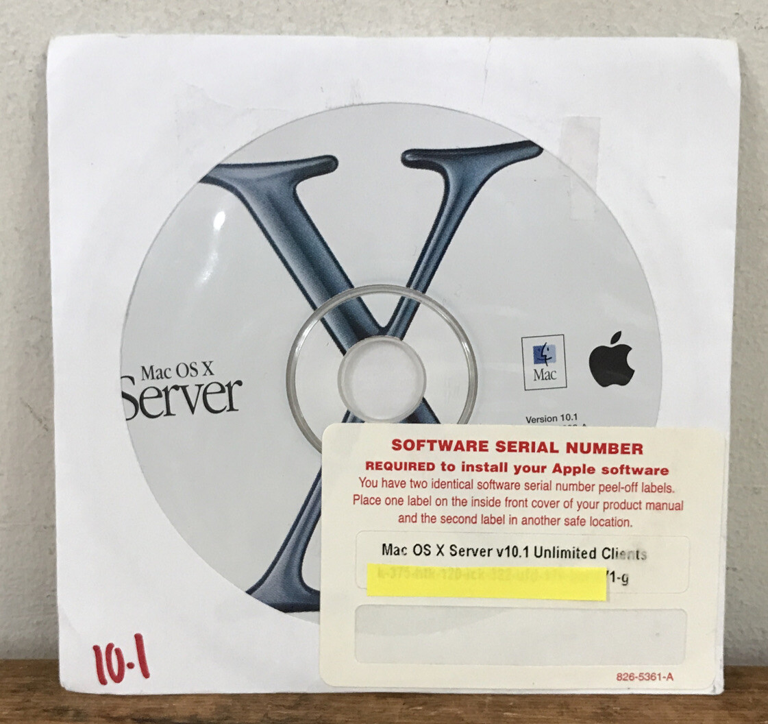 Vintage 2001 Apple Mac OS X Server Disc Software CD Version 10.1