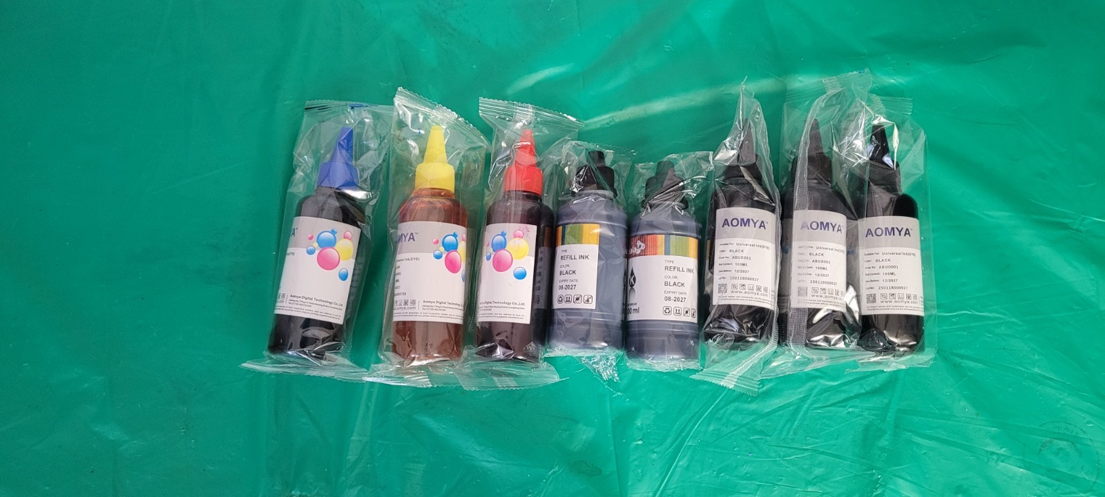 Printer Ink REFILL Bottles (Lot of 8) NEW Sealed 100ml Universal Mixed Color