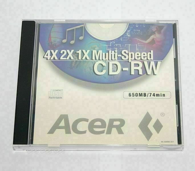 Acer CD-RW 4x 2x 1x Multi-Speed 650MB 74 min. Compact Disc