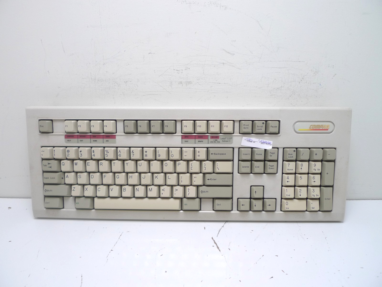 Compaq Enhanced II Beige Vintage Computer Keyboard | No Cables