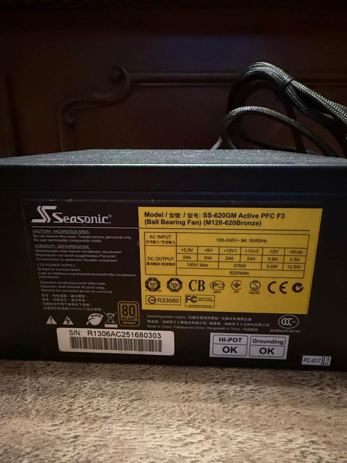 Seasonic SS-620GM Active PFC F3 M12II-620 Bronze Tested