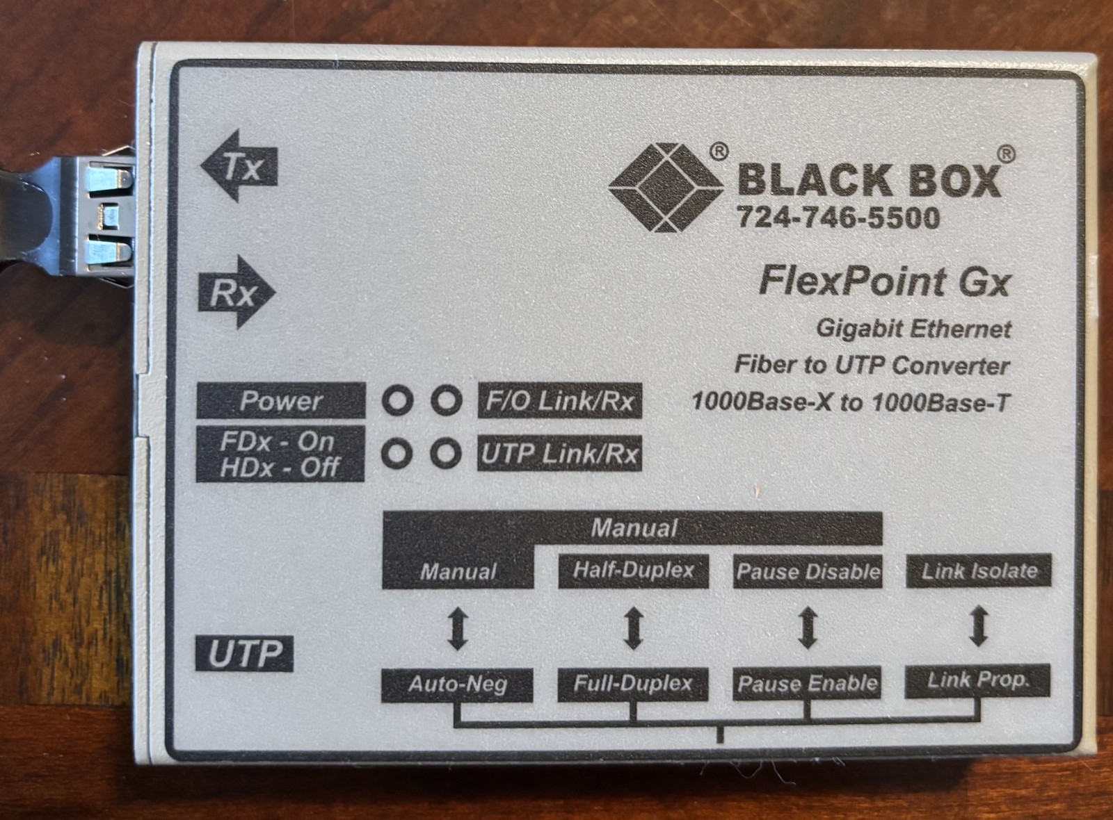 Black Box FlexPoint Media Converter Gigabit Ethernet Multimode LC LMC1012A