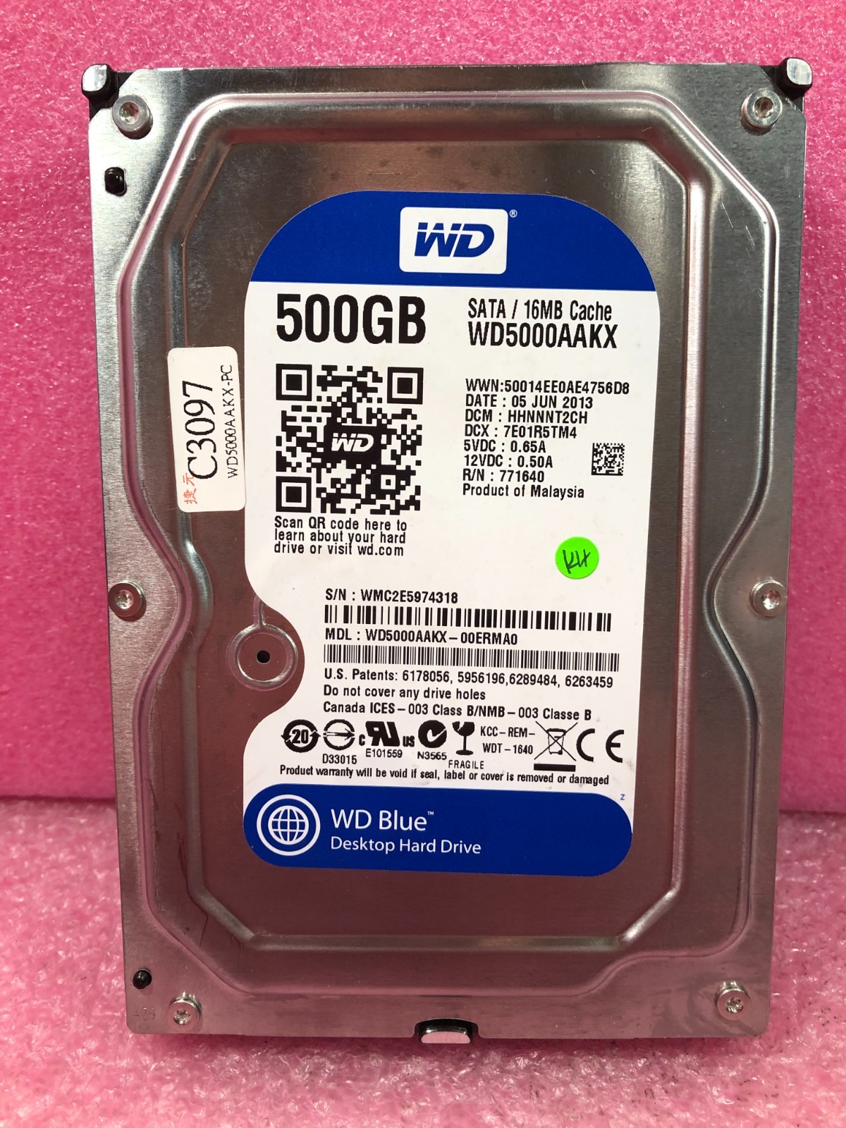 Strong-IT Western Digital WD5000AAKX 500GB SATA 7.2K RPM 3.5 HARD DRIVE