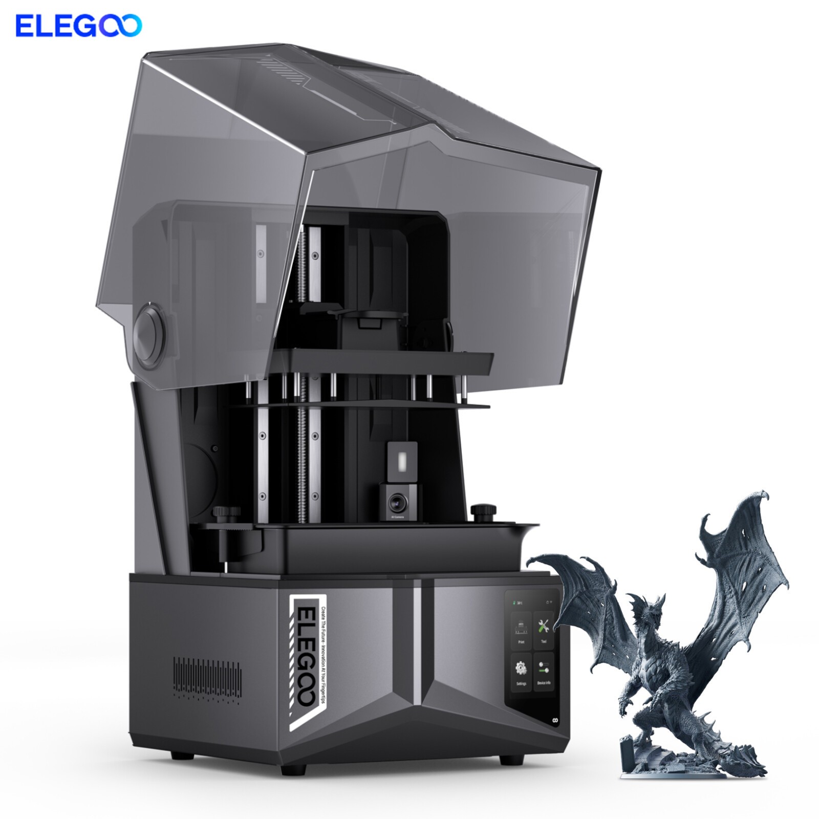 ELEGOO Saturn 4 Ultra 16K Resin 3D Printer with 10" 16K Mono LCD and Flip-up Lid