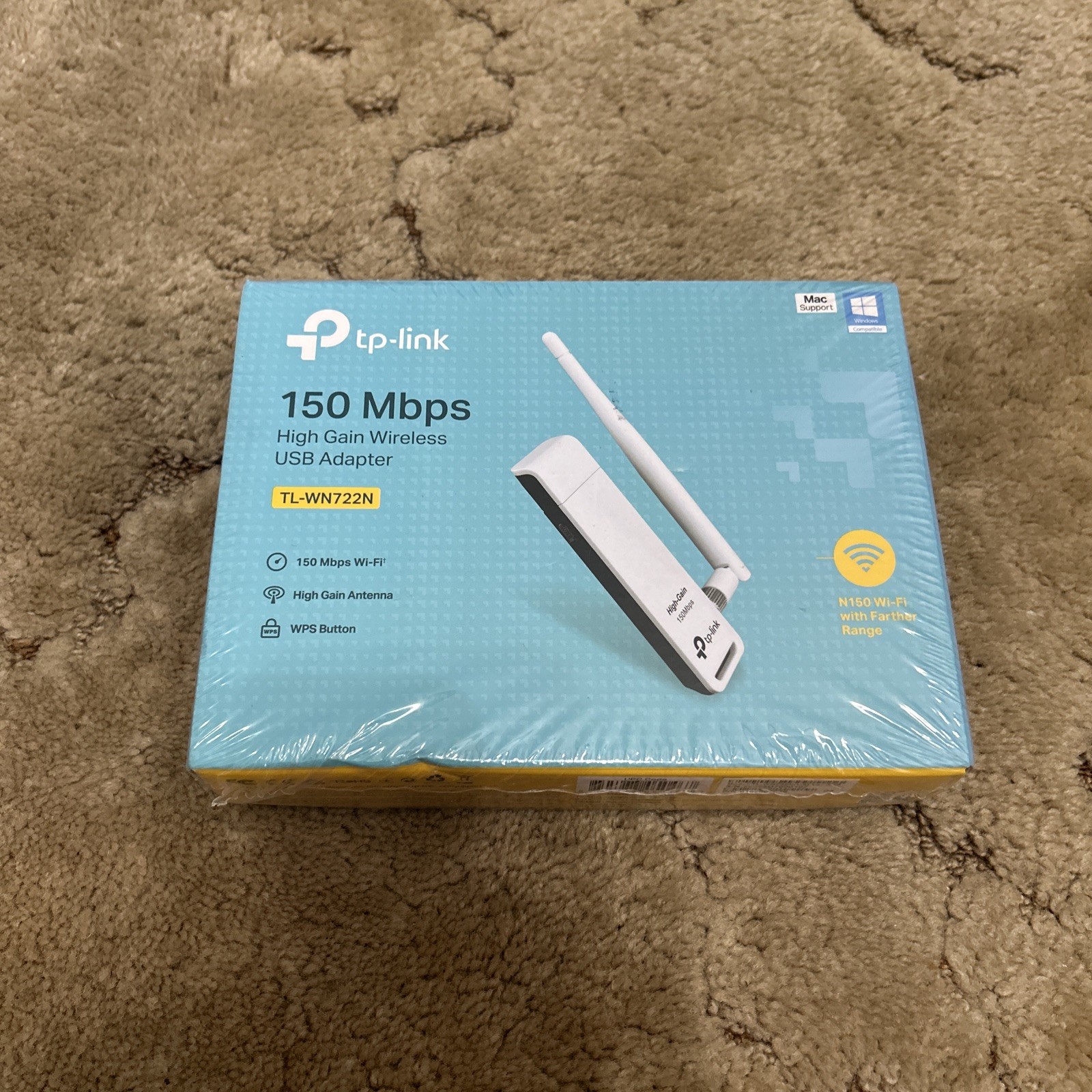 NEW SEALED - TP-LINK TL-WN722N High Gain 150Mbps WiFi USB Wireless Adapter