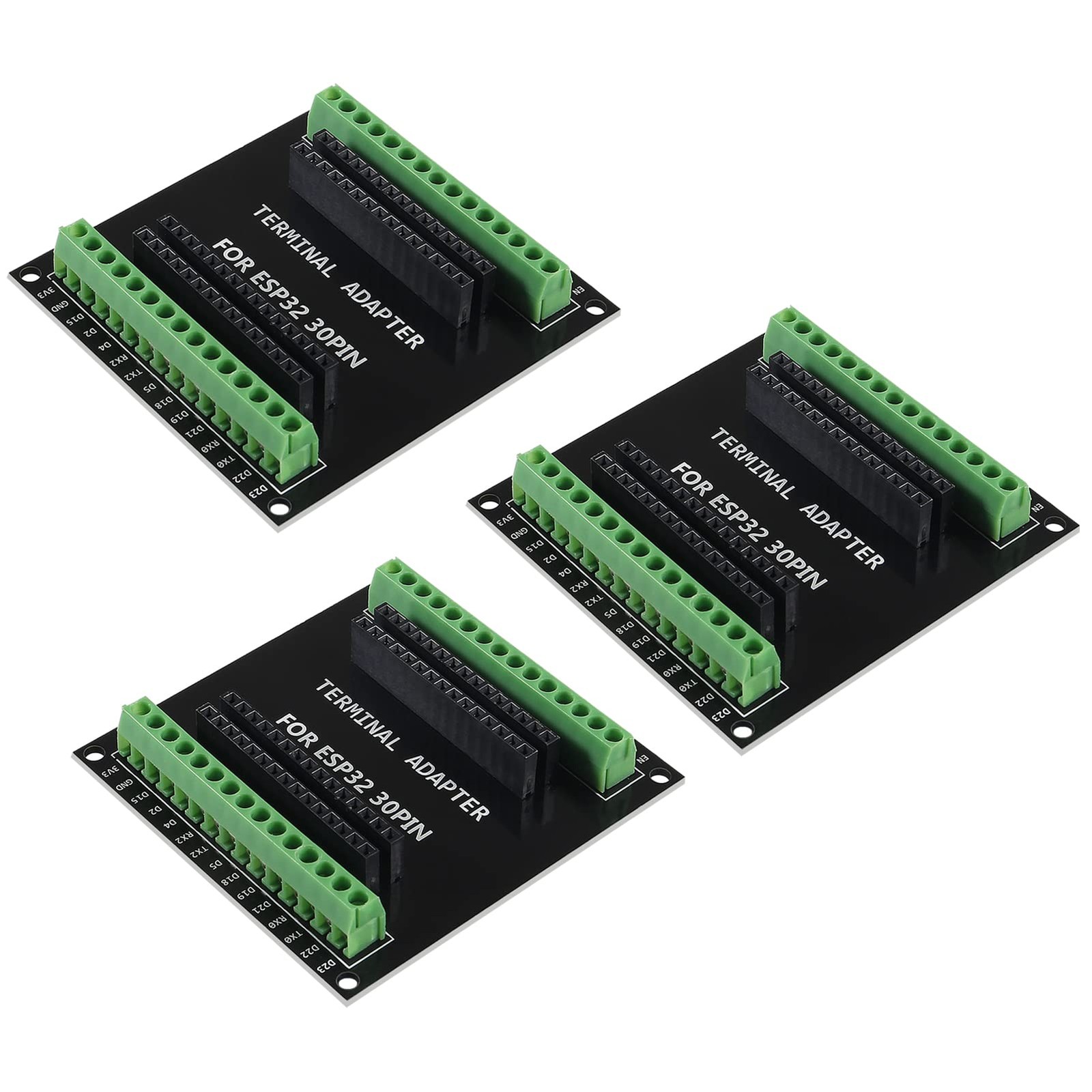 3PCS ESP32S Breakout Board GPIO 1 into 2 30Pin 2-in-1 ESP-WROOM-32 2.4 GHz